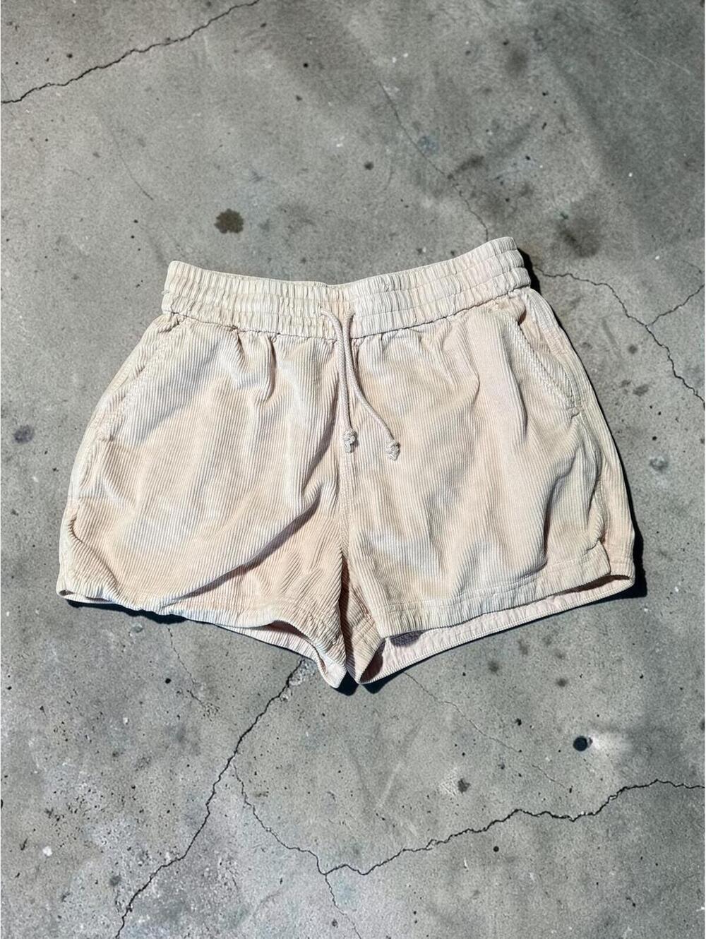 Fakery Light Pink Corduroy Drawstring Shorts